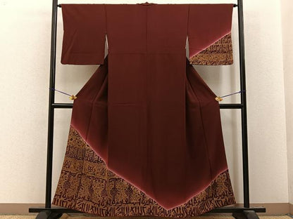 平和屋着物■訪問着　更紗花文　暈し染め　正絹　逸品　BAAY8132hj