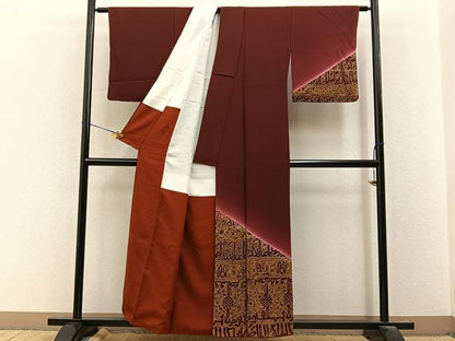 平和屋着物■訪問着　更紗花文　暈し染め　正絹　逸品　BAAY8132hj