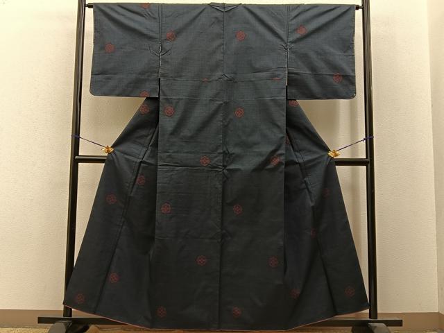 平和屋着物■本場大島紬　7マルキ　吉祥花菱文　正絹　逸品　未使用　BAAY8133hj