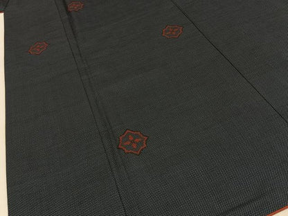 平和屋着物■本場大島紬　7マルキ　吉祥花菱文　正絹　逸品　未使用　BAAY8133hj