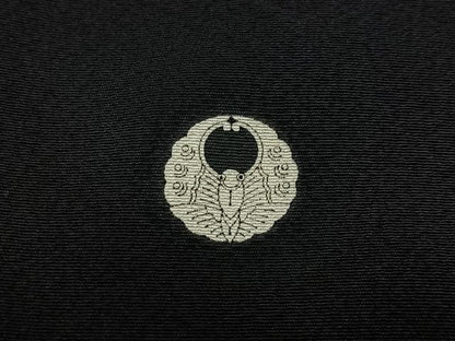 平和屋着物●松尾光琳　黒留袖　刺繍　茶道具　金彩　正絹　逸品　BAAY8135hj