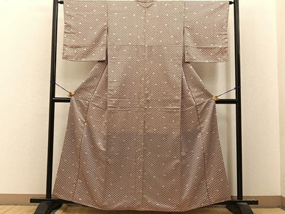 平和屋着物■上質な小紋　菊菱文　正絹　逸品　BAAY8136hj