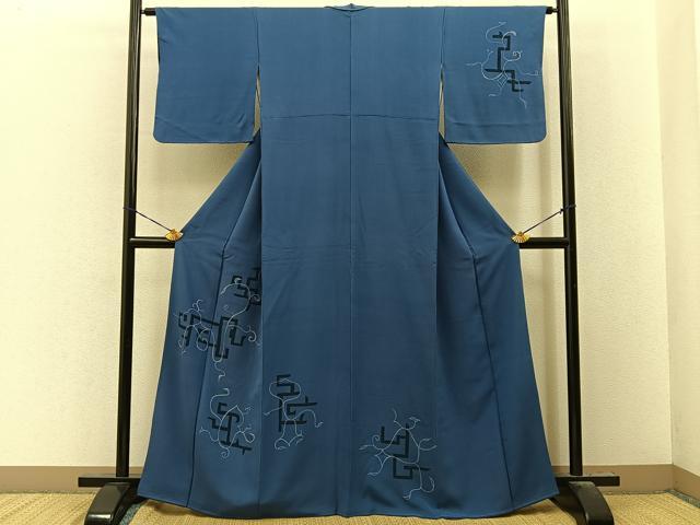 平和屋着物■訪問着　刺繍　蔦の葉文　正絹　逸品　BAAY8143hj
