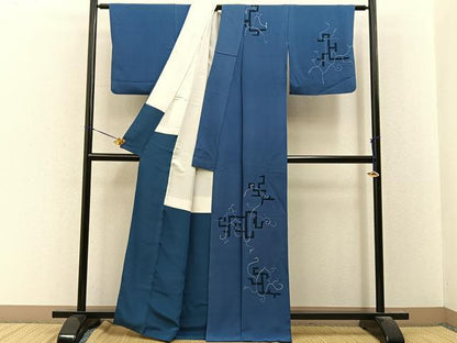 平和屋着物■訪問着　刺繍　蔦の葉文　正絹　逸品　BAAY8143hj