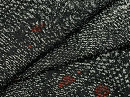 平和屋着物■上質な紬　雲重ね花文　正絹　逸品　BAAY8146hj