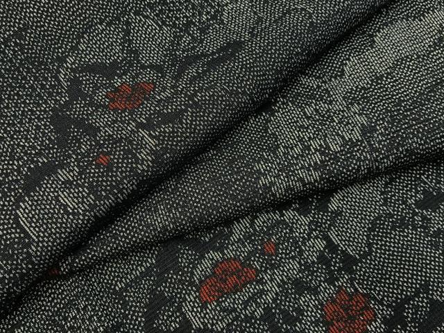 平和屋着物■上質な紬　雲重ね花文　正絹　逸品　BAAY8146hj