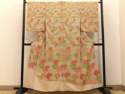 平和屋着物●訪問着　総絞り　菊尽くし　正絹　逸品　BAAY8150hj