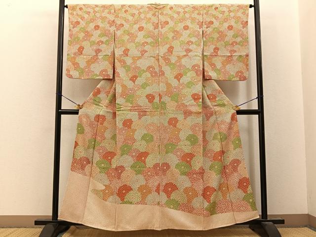 平和屋着物●訪問着　総絞り　菊尽くし　正絹　逸品　BAAY8150hj