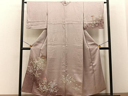 平和屋着物■中国三大刺繍　スワトウ刺繍　訪問着　雪輪松花文　暈し染め　正絹　逸品　BAAY8151hj