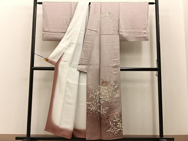 平和屋着物■中国三大刺繍　スワトウ刺繍　訪問着　雪輪松花文　暈し染め　正絹　逸品　BAAY8151hj