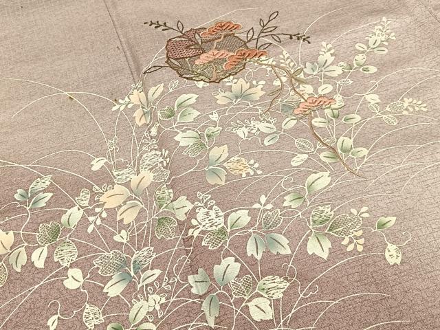 平和屋着物■中国三大刺繍　スワトウ刺繍　訪問着　雪輪松花文　暈し染め　正絹　逸品　BAAY8151hj