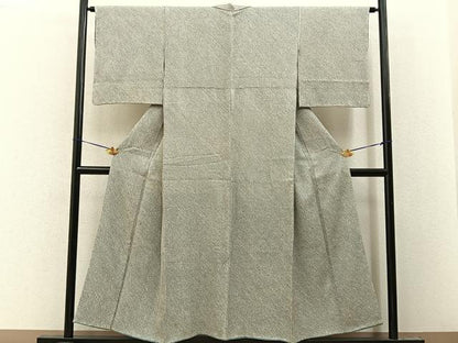 平和屋着物■大変加工の良い総絞り小紋　正絹　逸品　BAAY8152hj