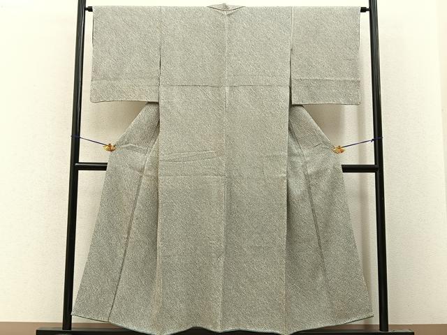平和屋着物■大変加工の良い総絞り小紋　正絹　逸品　BAAY8152hj