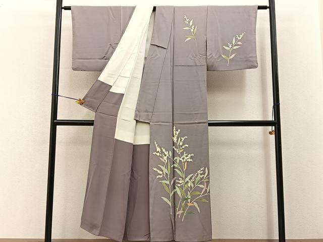 平和屋着物■本加賀友禅作家　成竹登茂男　訪問着　草花文　正絹　逸品　BAAY8155hj