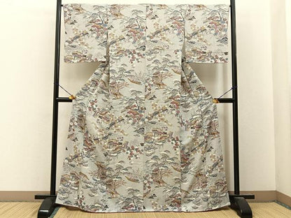 平和屋着物■上質な小紋　松竹梅　御所解文　正絹　逸品　BAAY8158hj