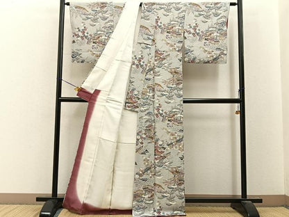 平和屋着物■上質な小紋　松竹梅　御所解文　正絹　逸品　BAAY8158hj