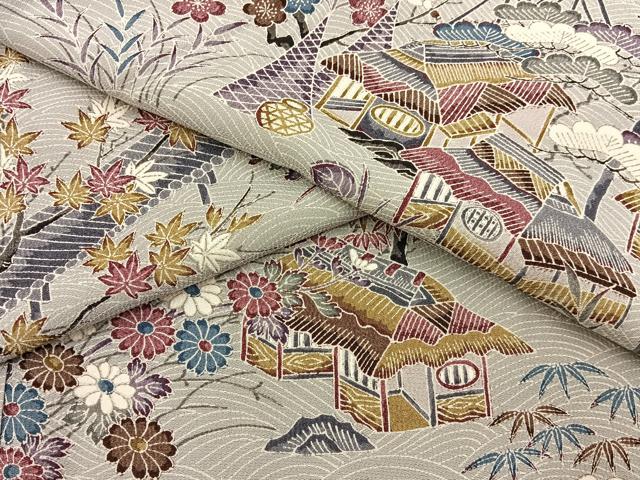 平和屋着物■上質な小紋　松竹梅　御所解文　正絹　逸品　BAAY8158hj