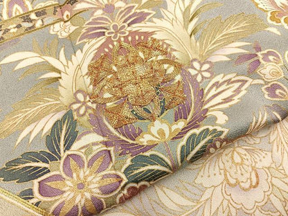 平和屋着物●豪華色留袖　駒刺繍　鳳凰更紗花文　金彩　正絹　逸品　BAAY8160hj