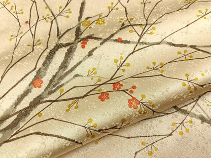 平和屋着物■上質な小紋　枝梅文　正絹　逸品　BAAY8161hj