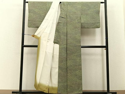 平和屋着物■江戸小紋　流水草花文　正絹　逸品　BAAY8163hj