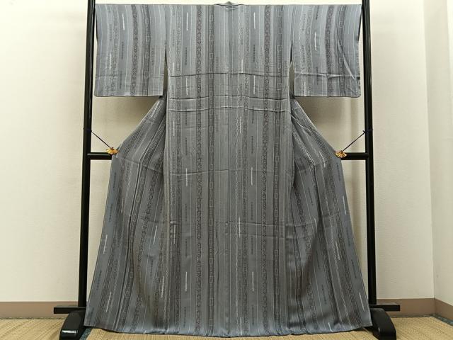 平和屋着物■上質な小紋　絞り　吉祥花間道　正絹　逸品　BAAY8164hj