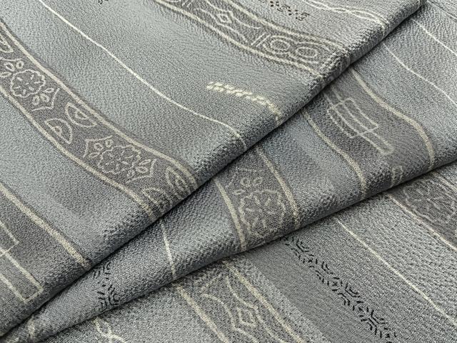 平和屋着物■上質な小紋　絞り　吉祥花間道　正絹　逸品　BAAY8164hj