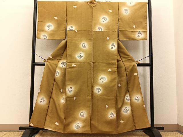 平和屋着物●上質な小紋　兎　蛍暈し　金彩　正絹　逸品　BAAY8170hj