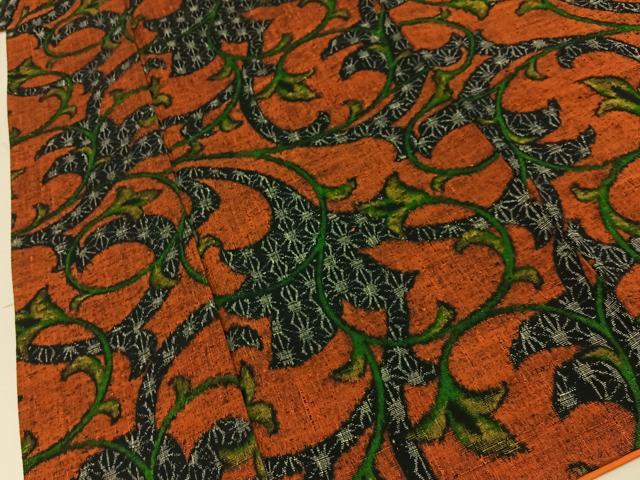 平和屋着物■上質な紬　唐草文　正絹　逸品　BAAY8179hj