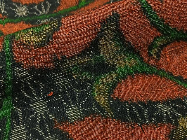 平和屋着物■上質な紬　唐草文　正絹　逸品　BAAY8179hj