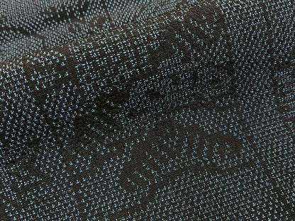 平和屋着物●本塩沢　風景草花文　正絹　逸品　BAAY8181hj