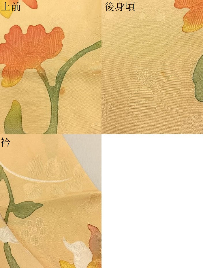 平和屋着物●上質な小紋　地紋起こし　草花文　正絹　逸品　BAAY8182hj