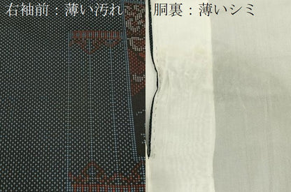 平和屋着物■本場大島紬　7マルキ　色紙重ね花文　正絹　逸品　BAAY8185hj