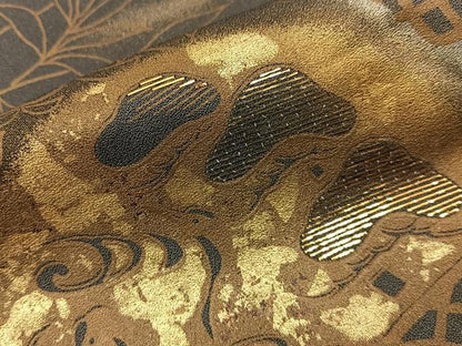 平和屋着物●訪問着　竹屋町刺繍　松蔦の葉文　金銀彩　正絹　逸品　BAAY8187hj