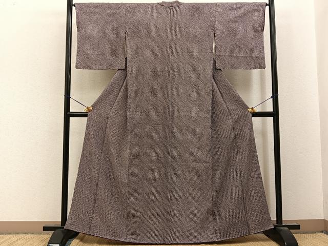 平和屋着物■大変加工の良い総絞り小紋　正絹　逸品　BAAY8213hj