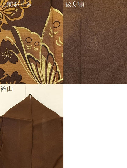 平和屋着物●訪問着　花蝶文　金彩　正絹　逸品　BAAY8219hj