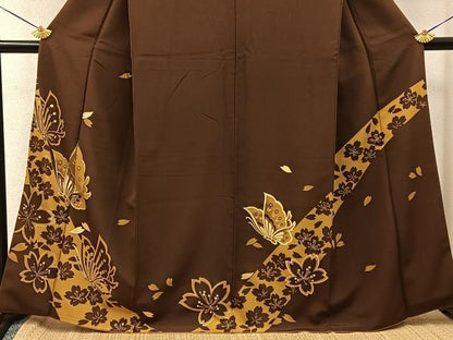平和屋着物●訪問着　花蝶文　金彩　正絹　逸品　BAAY8219hj