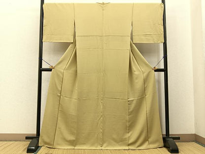 平和屋着物●上質な色無地　砥粉色　正絹　逸品　BAAY8220hj
