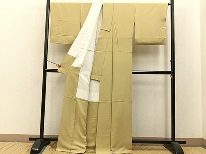 平和屋着物●上質な色無地　砥粉色　正絹　逸品　BAAY8220hj