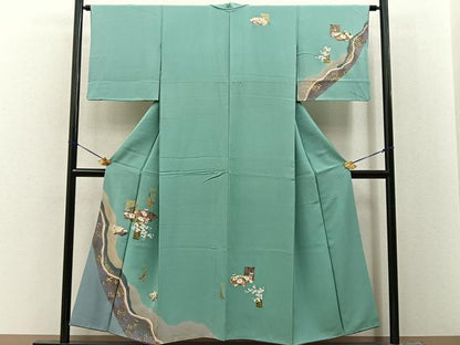 平和屋着物■訪問着　地紙草花文　金彩　正絹　逸品　BAAY8225hj