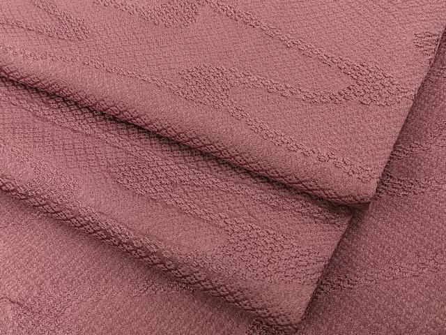 平和屋着物●上質な色無地　霞地紋　蘇芳香色　正絹　逸品　BAAY8237hj