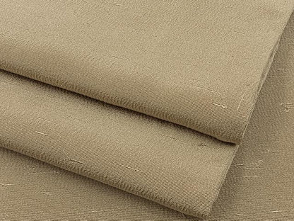 平和屋着物●上質な色無地　白橡色　お召縮緬　正絹　逸品　BAAY8240hj