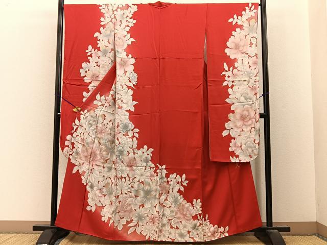 平和屋着物●皇室デザイナー　中村乃武夫　振袖　花尽くし　暈し染め　金彩　正絹　逸品　BAAY8249hj