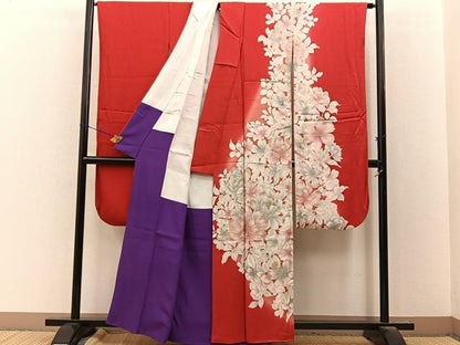 平和屋着物●皇室デザイナー　中村乃武夫　振袖　花尽くし　暈し染め　金彩　正絹　逸品　BAAY8249hj