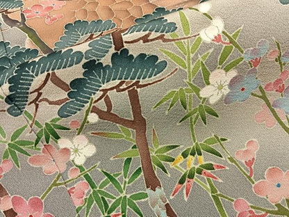 平和屋着物●本加賀友禅作家　寺莿新一　色留袖　松竹梅　飛鳥風景文　暈し染め　正絹　逸品　BAAY8255hj