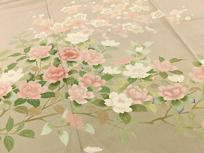 平和屋着物●訪問着　友禅　作家物　枝花文　暈し染め　正絹　逸品　BAAY8258hj