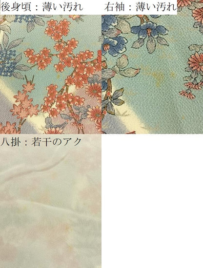 平和屋着物■上質な小紋　花鳥文　金彩　鬼しぼ縮緬　正絹　逸品　BAAY8261hj