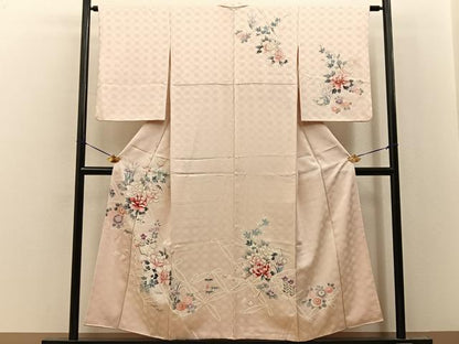 平和屋着物■訪問着　結び紐花文　金彩　正絹　逸品　BAAY8267hj
