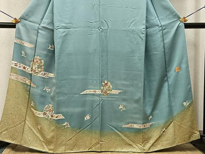 平和屋着物●金彩友禅作家　金彩の魔術師　堀省平　金煌織　訪問着　宝相華　暈し染め　金銀彩　正絹　逸品　BAAY8271hj