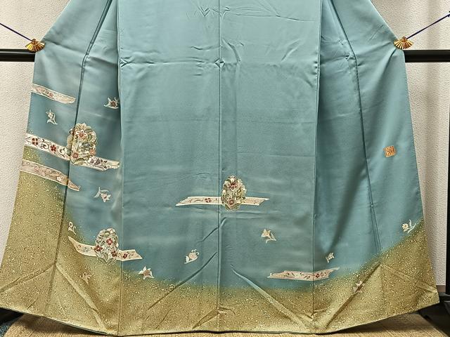 平和屋着物●金彩友禅作家　金彩の魔術師　堀省平　金煌織　訪問着　宝相華　暈し染め　金銀彩　正絹　逸品　BAAY8271hj