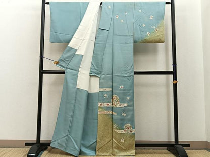 平和屋着物●金彩友禅作家　金彩の魔術師　堀省平　金煌織　訪問着　宝相華　暈し染め　金銀彩　正絹　逸品　BAAY8271hj